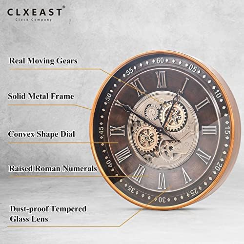 CLXEAST 24 Inch Large Moving Gear Wall Clock - Image 2