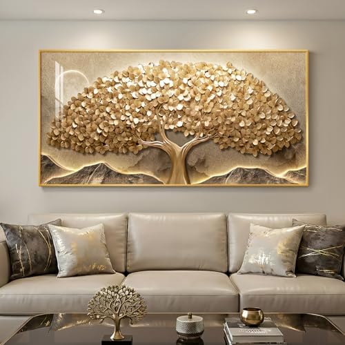 Large Framed Modern Gold Tree of Life Wall Art by Cuspin