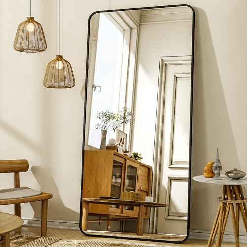 XRAMFY 76"x34" Floor Full Length Mirror Standing Full Body Rounded Corner - Image 2