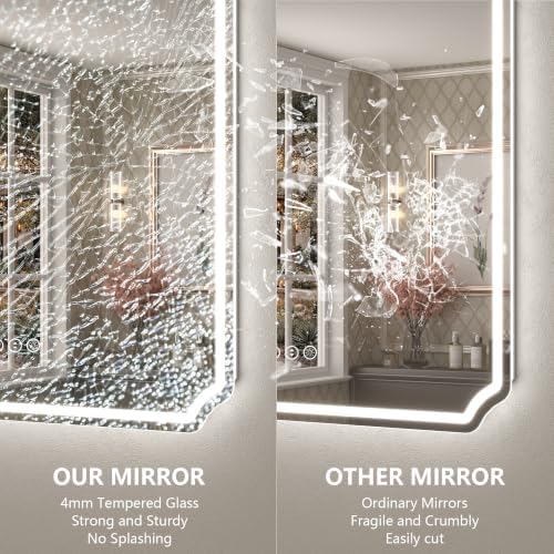 44x36 Inch LED Lighted Bathroom Vanity Mirror - Image 5