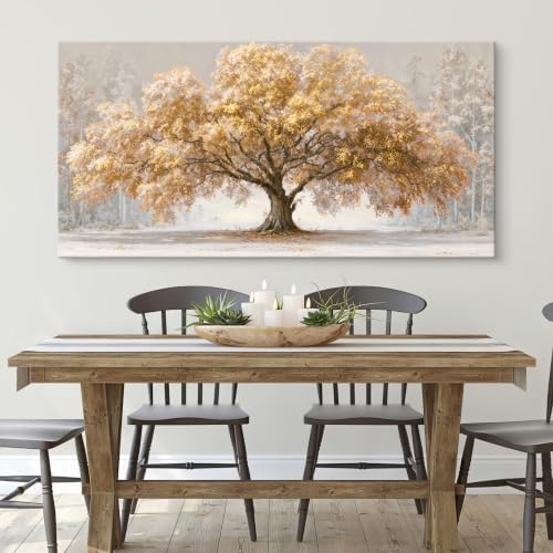 Gold Tree Of Life Wall Art Decor 35"x70" Landscape Wall Art - Image 4