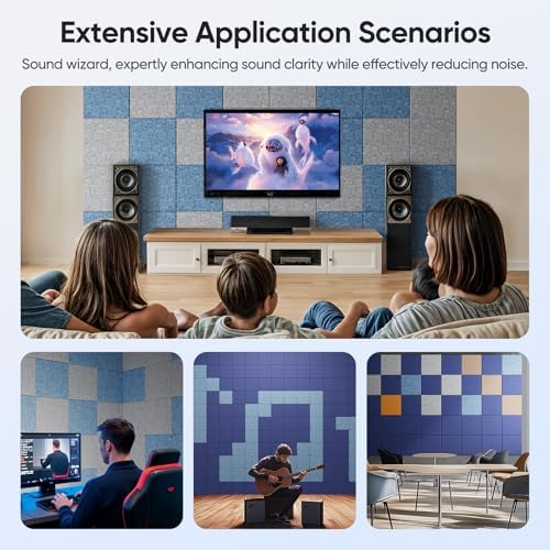 Square Acoustic Panels, 12 Pack Self-Adhesive Sound Panels - Image 6