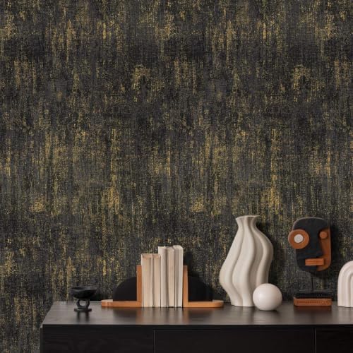 Arthome Black Gold Wallpaper Peel and Stick Contact Paper 17"x400" - Image 3