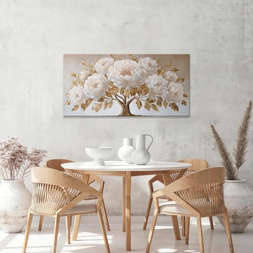 Gold Tree Of Life Wall Art Prints 20"x40" White Gold Wall Art - Image 6