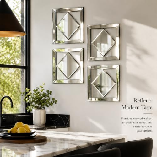 Square Decorative Wall Mirror 12 x 12 Inch, Modern Wall Mounted Accent Mirror - Image 6