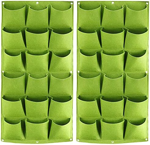 ZOENHOU 2 Pack Total 36 Roomy Pockets Green Vertical Garden Planter, by ZOENHOUDIRECT