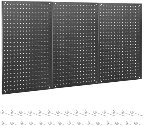 ENJOYWOOD Metal Pegboard 3 PCS 24"×16" Wall Organizer Kit Storage Panels by ENJOYWOOD