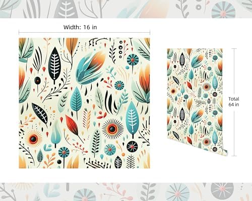 FLFK Boho Wallpaper Peel and Stick Removable Vinyl Wallpaper 16" x 64" - Image 2