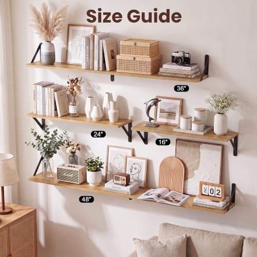 Oak Small Shelves for Wall 16x6 Inch - Image 6