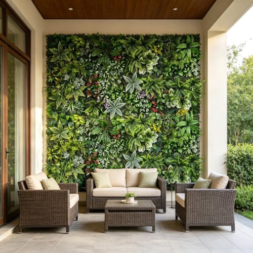 Artificial Greenery Wall Panels, 4 Pack, 20 x 40 in, Faux Grass Wall - Image 4