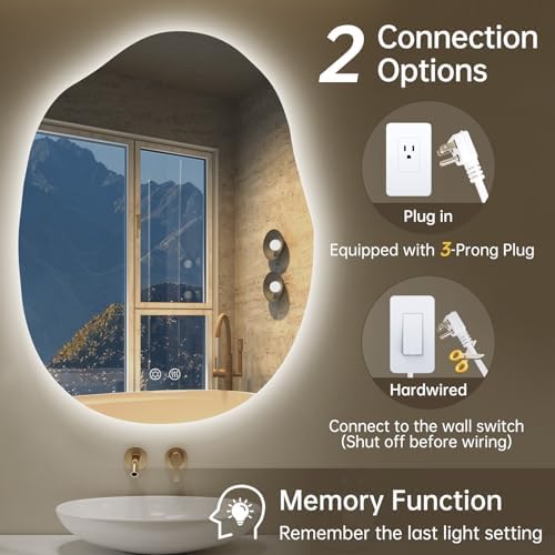 24x32 Irregular LED Bathroom Mirror - Image 7