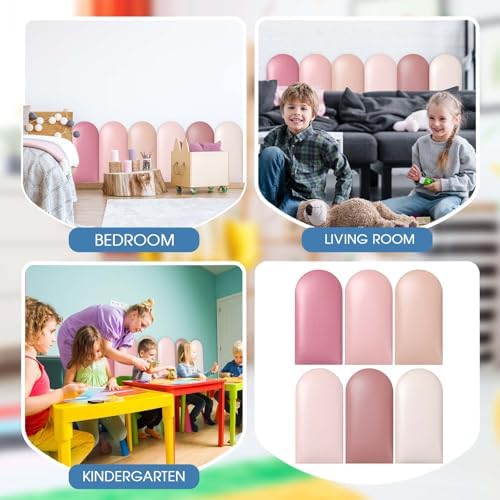 Jetec 6 Pcs Kids Wall Padding Panels, 1.18 Inch Thick Foam Wall Protector - Image 5