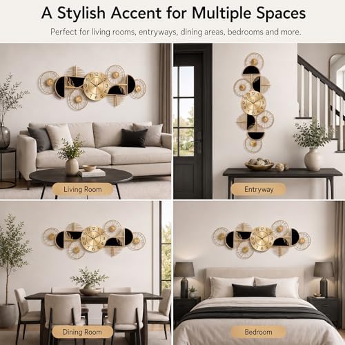 40" Modern Large Wall Clock Decorative Metal Art - Image 5