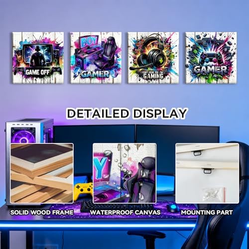 Gaming Wall Art Teen Boys Bedroom Decor Neon Game Accessories Poster Cool - Image 6
