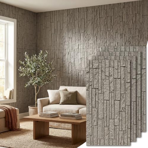 VooBang 3D Stacked Ledger Stone PU Wall Panels by VooBang