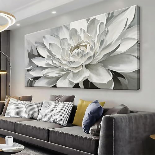 TAIJXAGSG Canvas Art Wall Decor lotus Print Paintings Flower White Wall Art by TAIJXAGSG