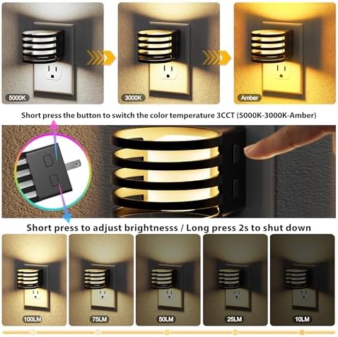 JandCase LED Night Light, Night Lights Plug into Wall Dusk to Dawn Sensor - Image 3