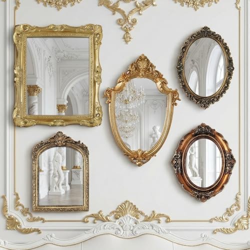 Wonderjune 5 Pcs Vintage Gold Mirror Set - Image 5