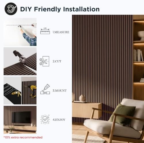 Acoustic Wood Slat Wall Panels, 106”H x 12.6”W - Image 5