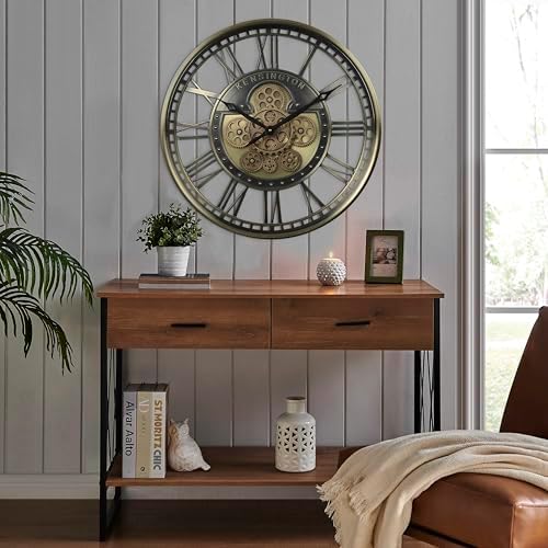 CLXEAST 21" Metal Roman Numeral Wall Clock - Image 6