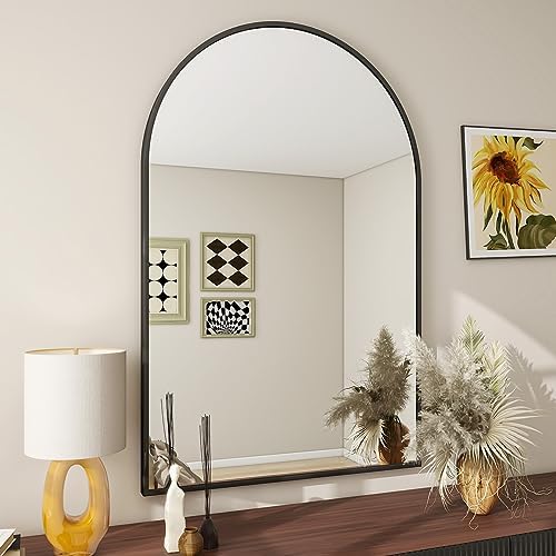 BEAUTYPEAK 24"x36" Arch Bathroom Wall Mirror by BEAUTYPEAK