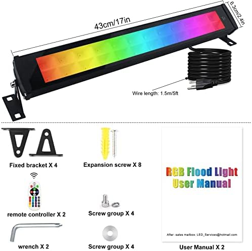 50W RGB Wall Washer Light, RGB Light bar, Warm 3000K & 16 Million - Image 6