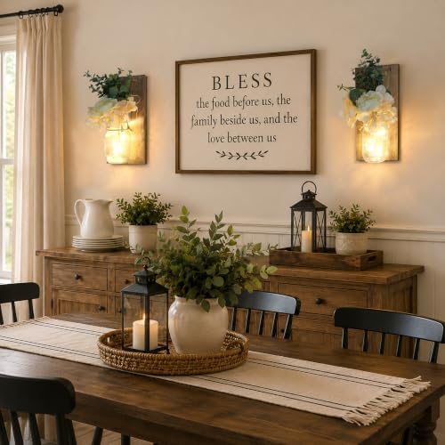 Rustic Mason Jar Wall Sconces Set of 2, Large Jacobean - Image 6