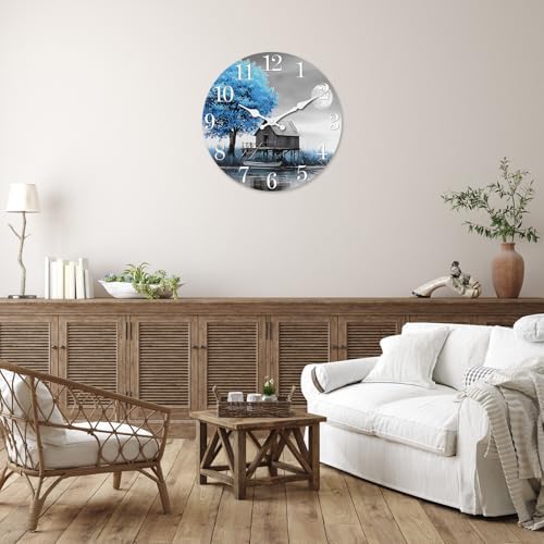 XNM 16 Inch Farmhouse Wooden Wall Clocks Battery Operated - Image 2