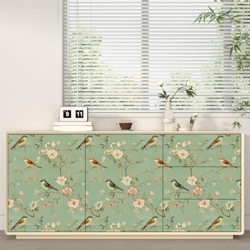 Laatse Vintage Floral Bird Wallpaper Peel and Stick 17.5" × 118" - Image 6