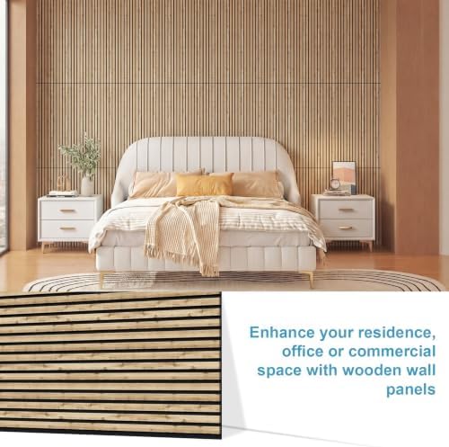 Wood Slat Acoustic Wall Panels, Warm Pine, 4 Pack, 47.2 x 23.6 in - Image 5