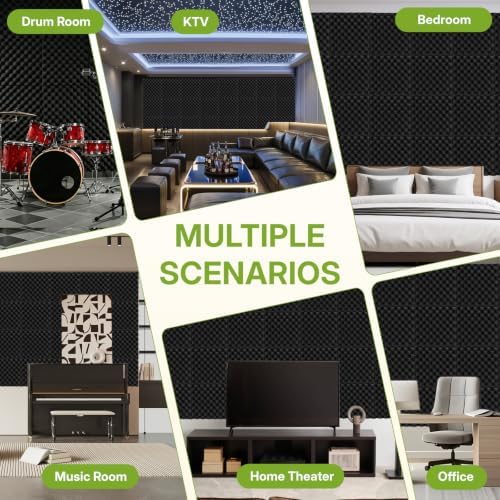 24 Pack Black 2"X 12" X 12" Inches Egg Pattern Designed Acoustic Foam Panels - Image 5