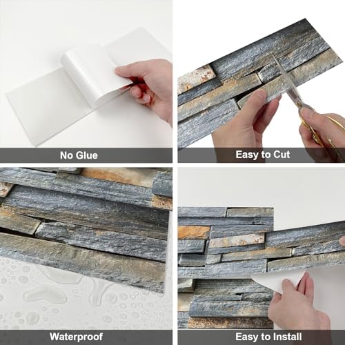 TUOKING 54-Pieces PVC Peel and Stick Backsplash Tiles - Image 5