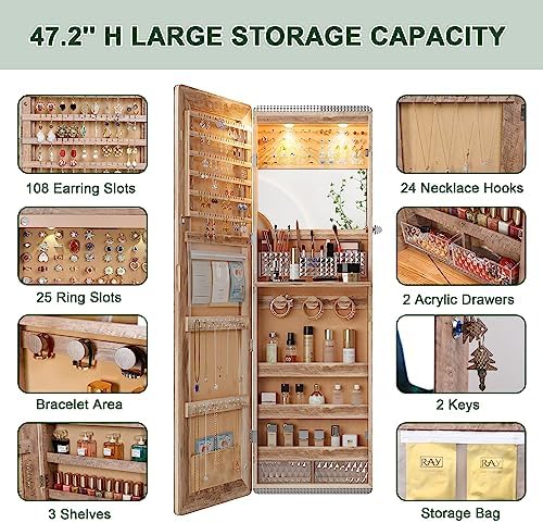 HNEBC Over the Door Jewelry Organizer - Image 3