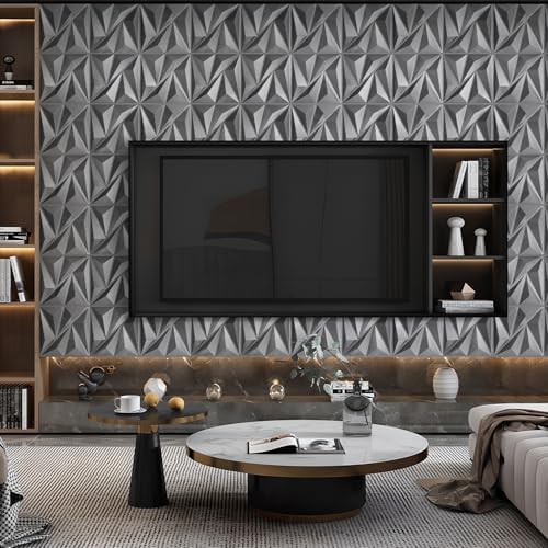 STICKGOO 3D Wall Panels Diamond, Brushed Silver, 33 Pack - Image 3