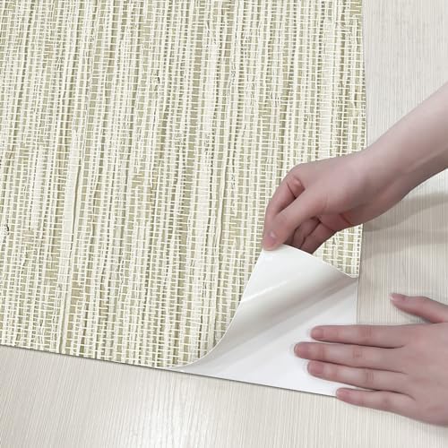 HueBurst Grasscloth Peel and Stick Wallpaper 17.3" x 118" Renter Friendly - Image 7