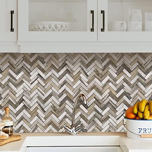 STICKGOO Herringbone Peel and Stick Backsplash, 10 Sheets PVC Kitchen Backsplash - Image 5