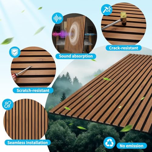 Art3d 47 x 23.6 Inch Acoustic Wood Slat Design Wall Panels - Image 3