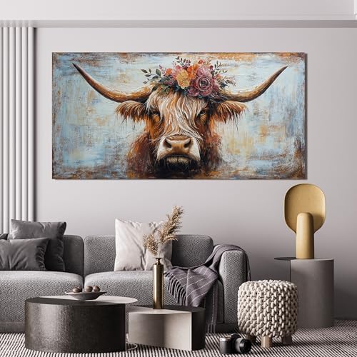 Canvas Wall Art Decor Artwork for Wall Decor Highland Cow Wall Art Prints Wall - Image 5