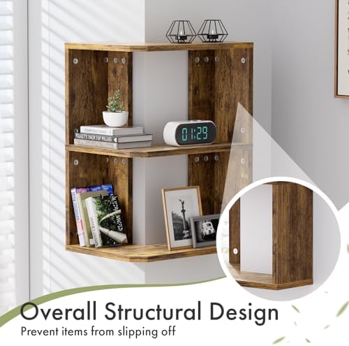 Floating Corner Shelf, 3-Tier Floating Shelf - Image 4