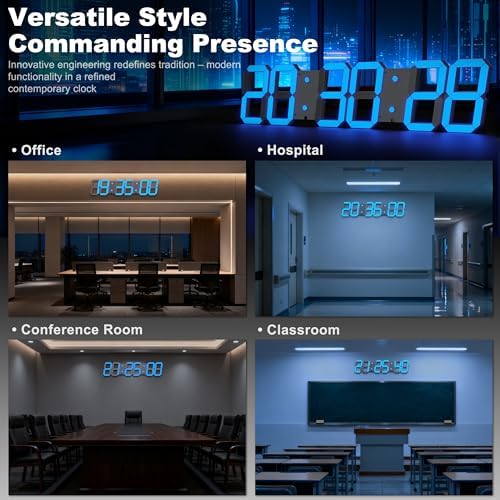 CHKOSDA 27" Large Digital Wall Clock, 3D LED Wall Clock - Image 4