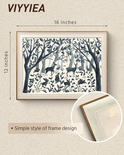 VIYYIEA Framed Forest Animals Canvas Wall Art - Image 2