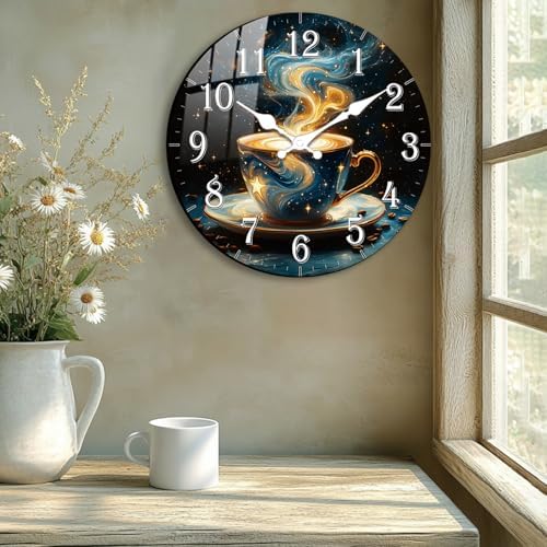 Retro Wall Clock with Coffee Cup Design - Image 3