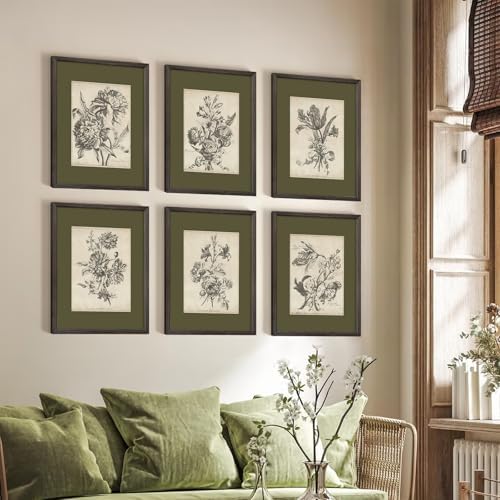 Vintage Floral Wall Art Sketch Flower Prints Antique Botanical Canvas Wall Art - Image 4
