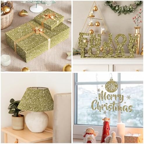 CRE8TIVE Chunky Glitter Wallpaper Stick and Peel Gold Wall Border Trim 8"x354" - Image 7