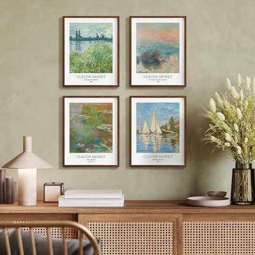 EVOLE HOME Claude Monet Giclee Art Prints Set of 4, 11x14 Unframed Seine Water - Image 6
