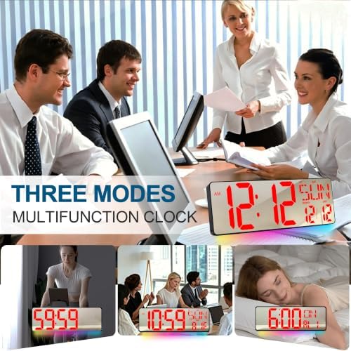 TXL 17.2-Inch Large Mirror Digital Wall Clock - Image 6