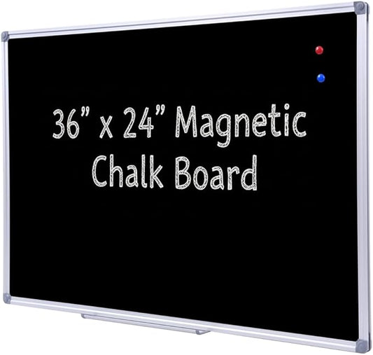 36 x 24 Inch Magnetic Black Chalkboard by DexBoard