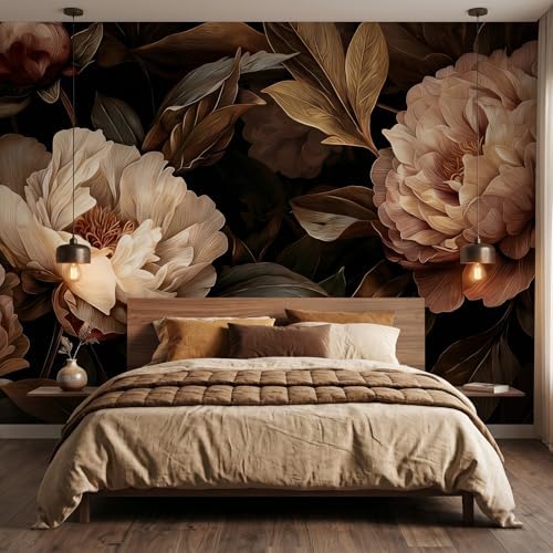 Toolhom-Floral Mural Wallpaper Peel and Stick Large Peony Flower by Toolhom