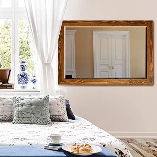 Renditions Gallery Rustic Horizontal Wooden Maple Frame Body Mirror Decor - Image 4