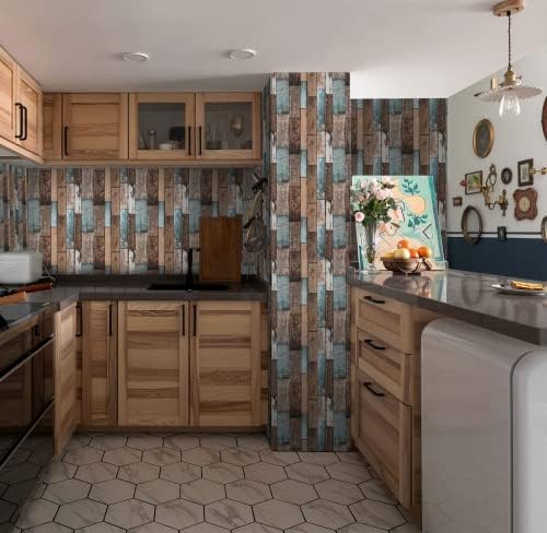 Heroad Brand 17.7”x197 Peel and Stick Wallpaper Backsplash Realistic Wood Panel - Image 3